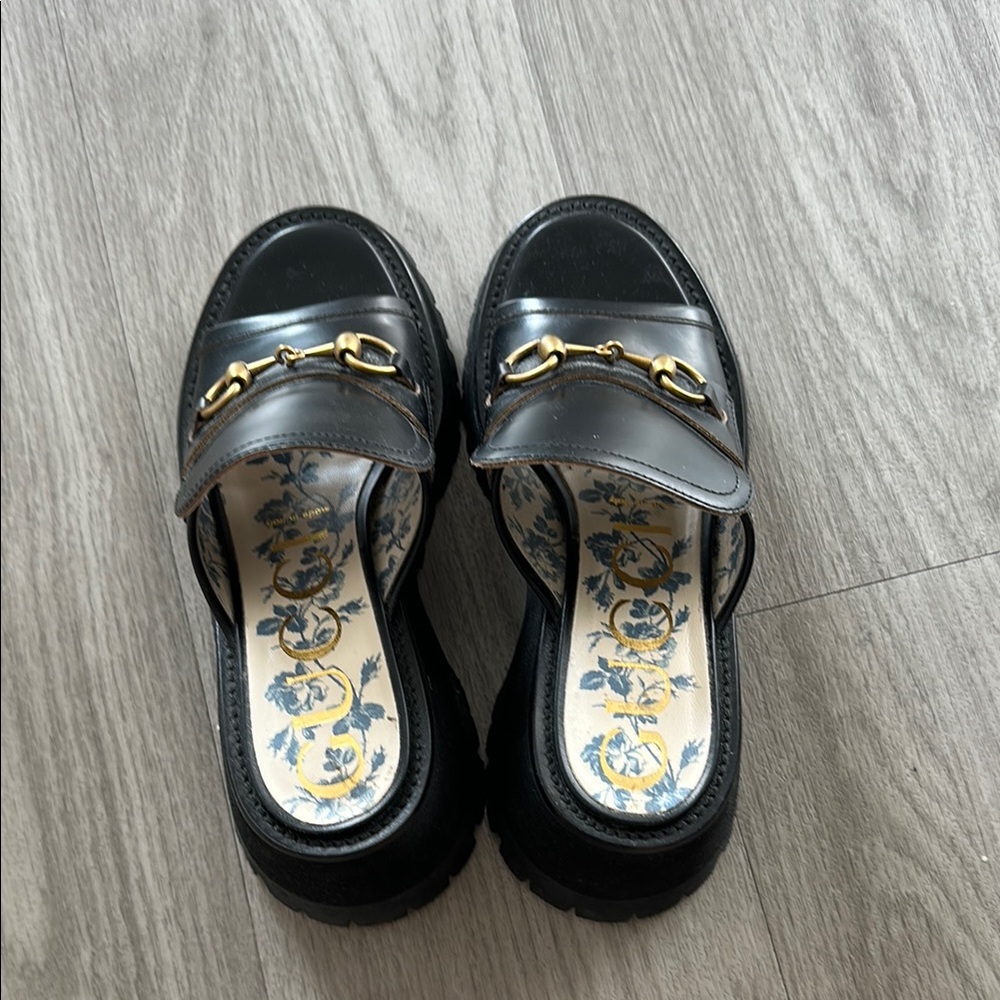 Gucci Horsebit Cordovan Lux Womens Harald Platform Slide Sandals - Picture 4 of 4